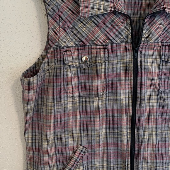 Christopher & Banks stretch plaid zip up vest size XL - Picture 3 of 8